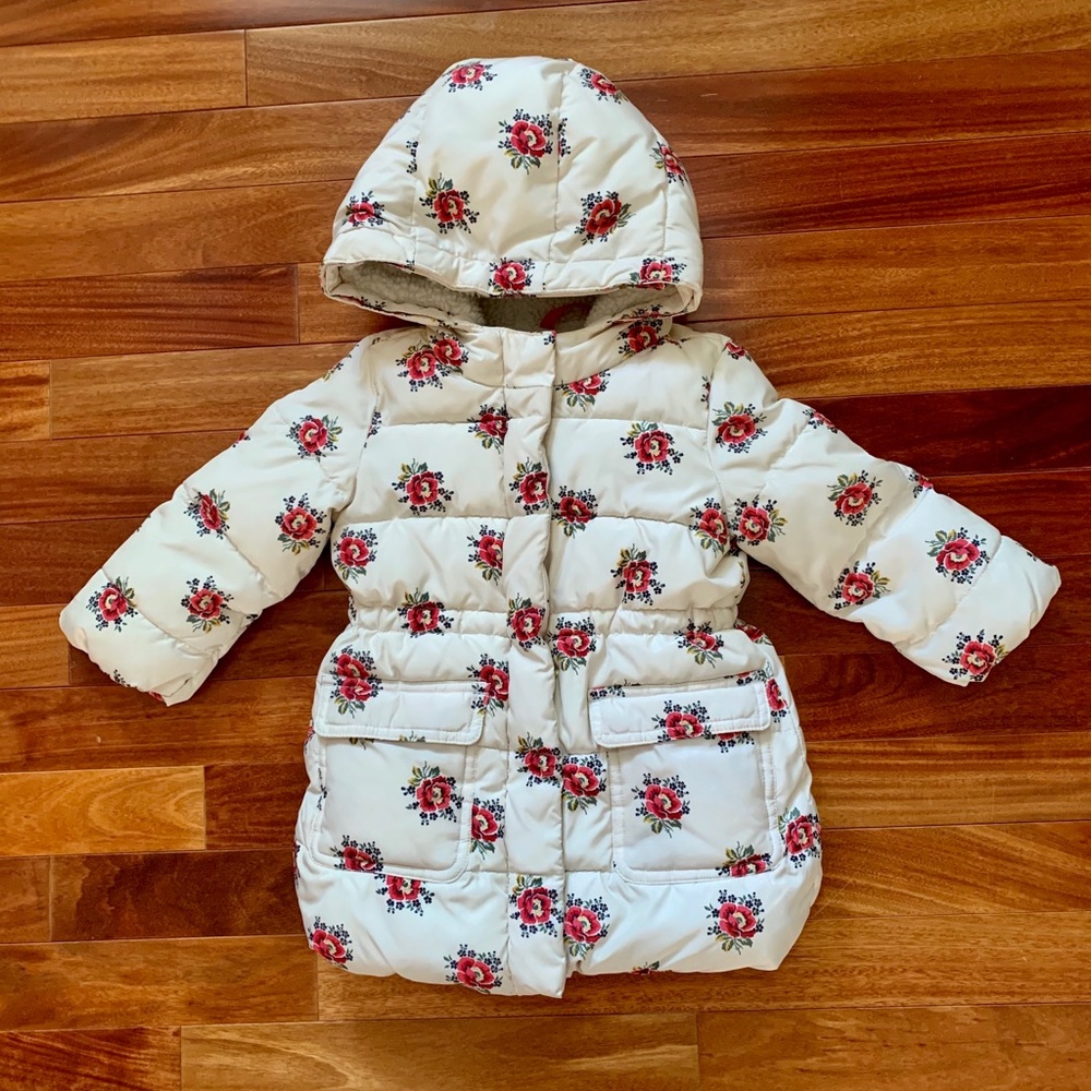 Baby Gap Puffer with Liner Floral Coat 2T